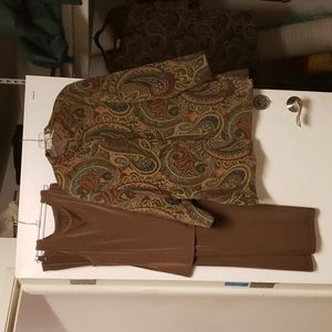Chico's pant, tank and jacket set. Size 1